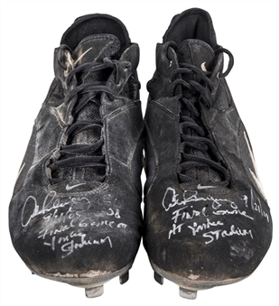2008 Alex Rodriguez Game Used, Signed & Inscribed Nike Cleats Used On 9/21/08 For Final Game at Yankee Stadium (MLB Authenticated & Beckett)